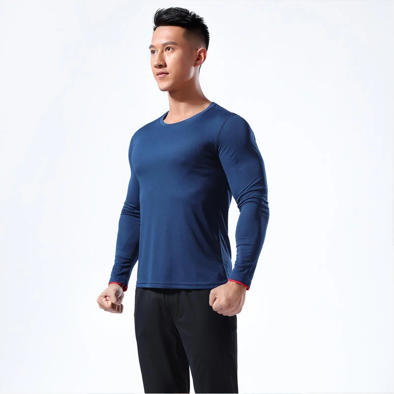 YOTEE Men's Sports Long-Sleeved Logo Custom Training Jogging Gym Quick-Drying T-shirt Casual Top O-neck T-shirt Logo Custom