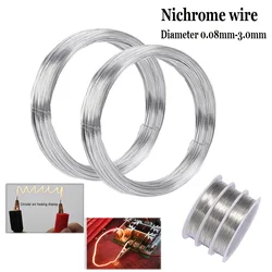 1Rolls 1~50m High Temp Wire Nichrome Heat Resistant Wire General Purpose Support Wire Craft Wire Diameter 0.08mm-3.0mm