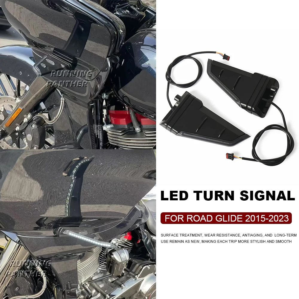 

НОВИНКА для Road Glide Custom FLTRX Ultra FLTRU Limited FLTRK 2015-2023, боковой светодиодный тормоз указателя поворота