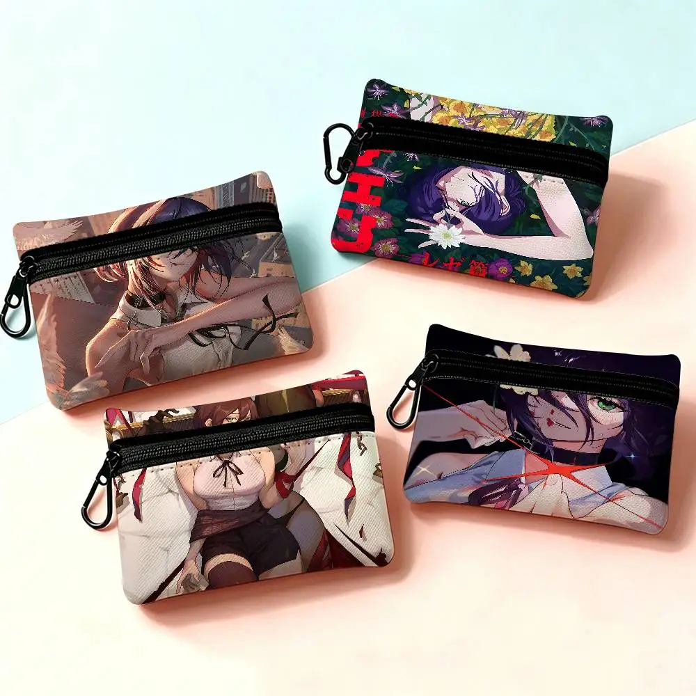 reze chainsaw man Oxford Fabric Mini Coin Wallet Smooth Zipper Hanging Design Multi-use Small Storage Bag For Travel