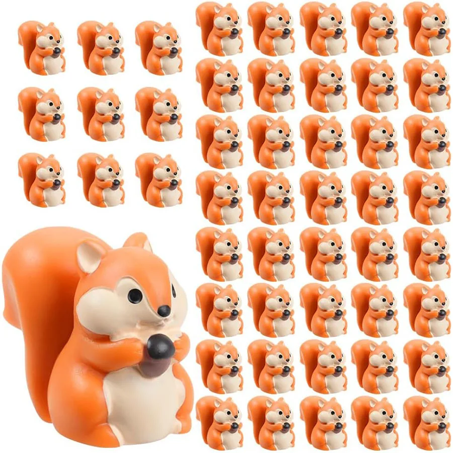 5/10pcs Mini Resin Squirrel Figurines Tiny Animals for DIY Fairy Garden Glass Container Potted Plant Decor