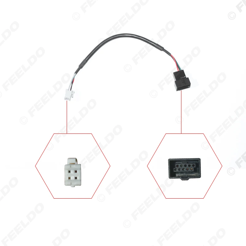 FEELDO Car Audio Original Plug 4P Input Media Data Wire Car AUX Adapter For BaoJun 560/730 AUX Cable Adapter