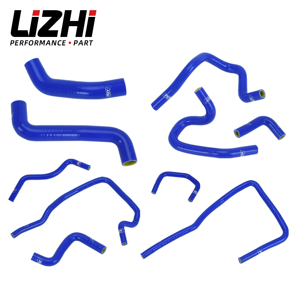 LIZHI - Blue 10PCS Silicone Radiator Cooling Hose for 2001-2006 Subaru Impreza WRX 2.0T EJ205 EJ20 GDB GD With PQY logo