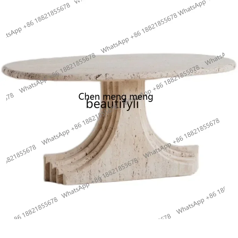 A182 C Natural travertine coffee table travertine table retro style, villa decoration side table designer model
