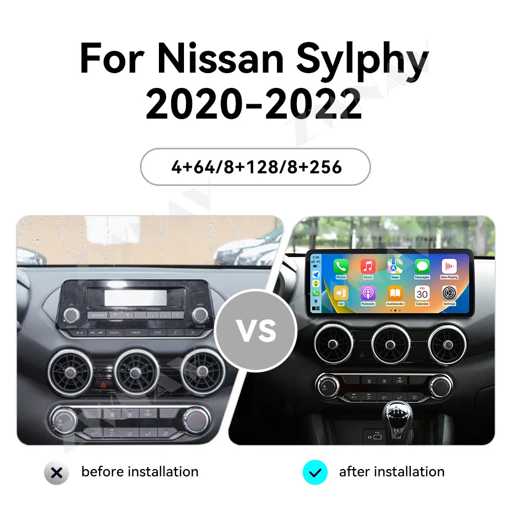 12.3'' Android 13 For Nissan Sylphy 2020-2022 Car GPS Navigation CarPlay HD Touch Screen Ultra Thin Version Head Unit Multimedia