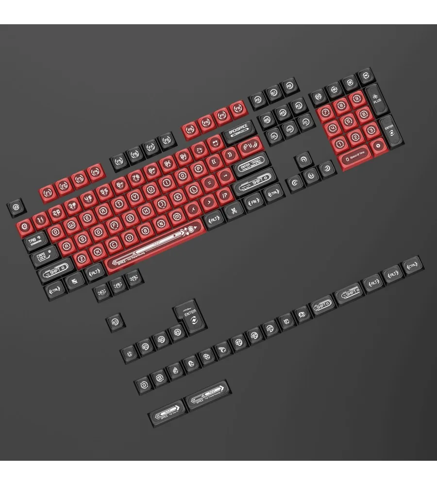 

Sublimation black and red opal series customized mechanical keyboard 138 keys full set of DIY keyboard