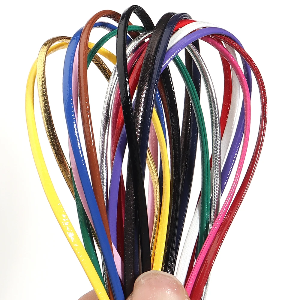 50yards/lot 2mm Multicolor Flat PU Faux Leather Strip Soft Leather Cord DIY Bow Jewelry Bag Keychain Leathercrafts Accessories