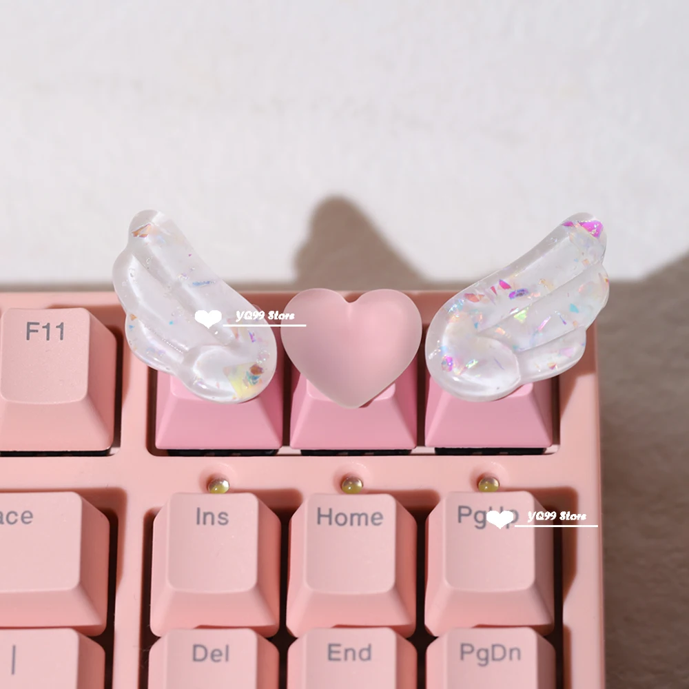 Personalized Keycaps Wings Cute Translucent Keycaps for Mechanical Keyboard R4 Keys PBT Color Keycaps Key Caps Anime