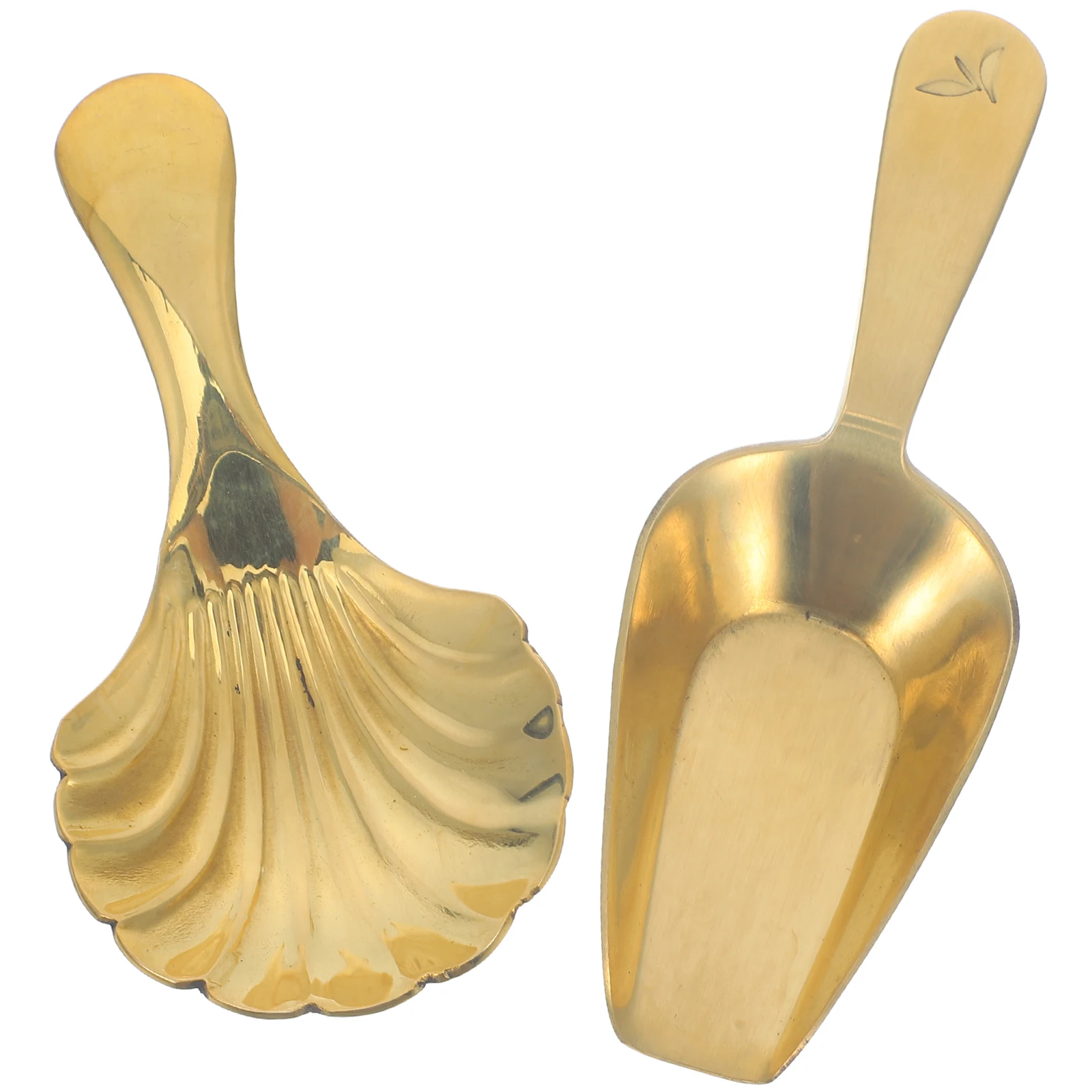 

2pcs Mini Brass Tea Spoons Small Scoop Teaspoons Coffee Bean Loose Leaf Tea Scoop Metal Kitchen Gadgets Gifts