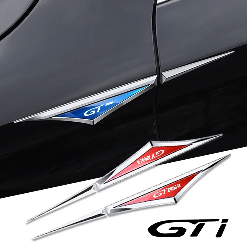 2pcs 3d alloy car stickers car accsesories accessory for Peugeot gt gti gtline 508 5008 3008 208 2008 308