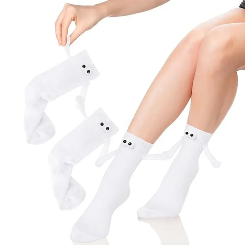 1/2 Paar lustige magnetische Paarsocken – Hand-in-Hand-Design, einfarbige Cartoon-Socken für Erwachsene, Urlaubsparty-Geschenke – Detail 11