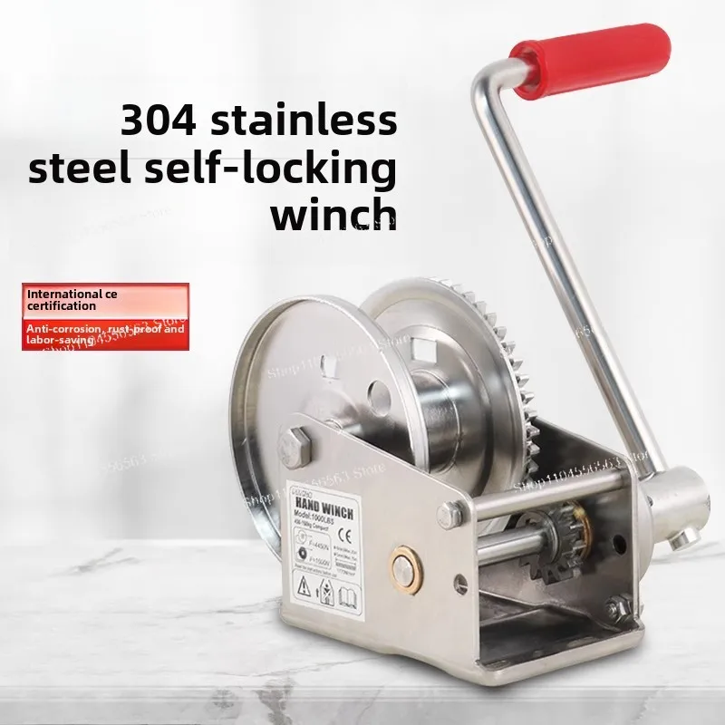 304 stainless steel manual winch 1200 lbs 800LBS hand winch winch upper and lower two-way self-locking crane