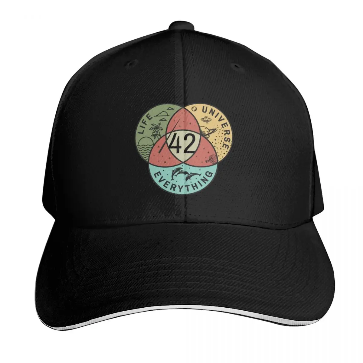 Life The Universe And Everything, Venn Diagram Baseball Cap Sunscreen Unique hats fishing hat dad hat Designer Man Women's
