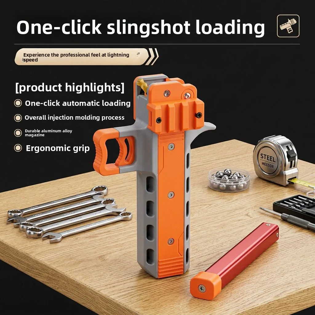Metal Automatic Magnetic Slingshot Aluminum Alloy Magazine Pulley Top Bead Outdoor CNC Rapid Fire New 13 BEADS CLIP 3D PRINT ABS