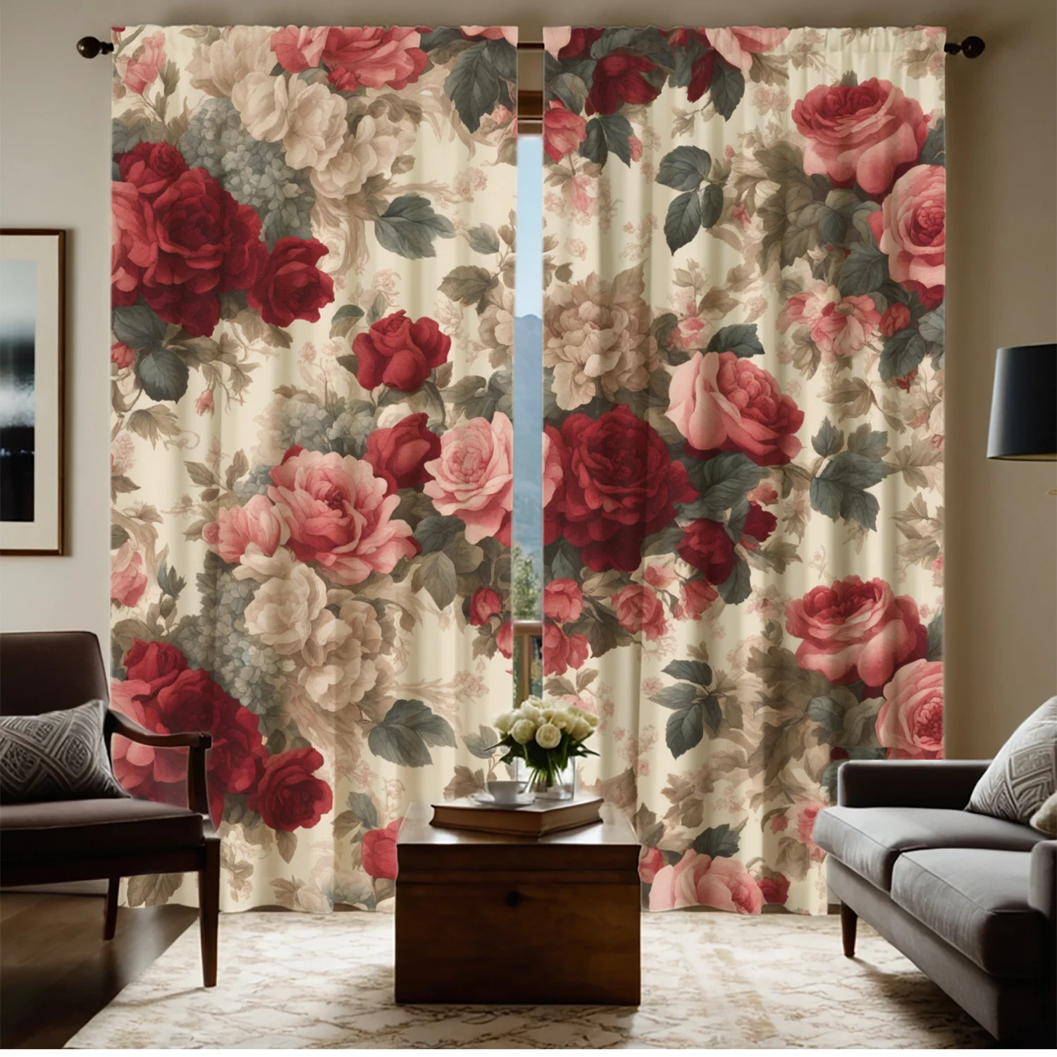 Cortinas com Padrão Floral Vin - Home Textiles Luxury Curtains avaliação e preço