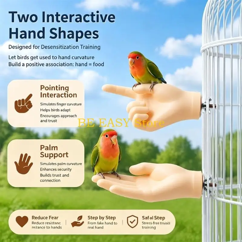 E28F Hand-Form Bird Training Accessory for Small Hookbills, Progressive Stepping Practice with Screw-Post Mounting Hardware