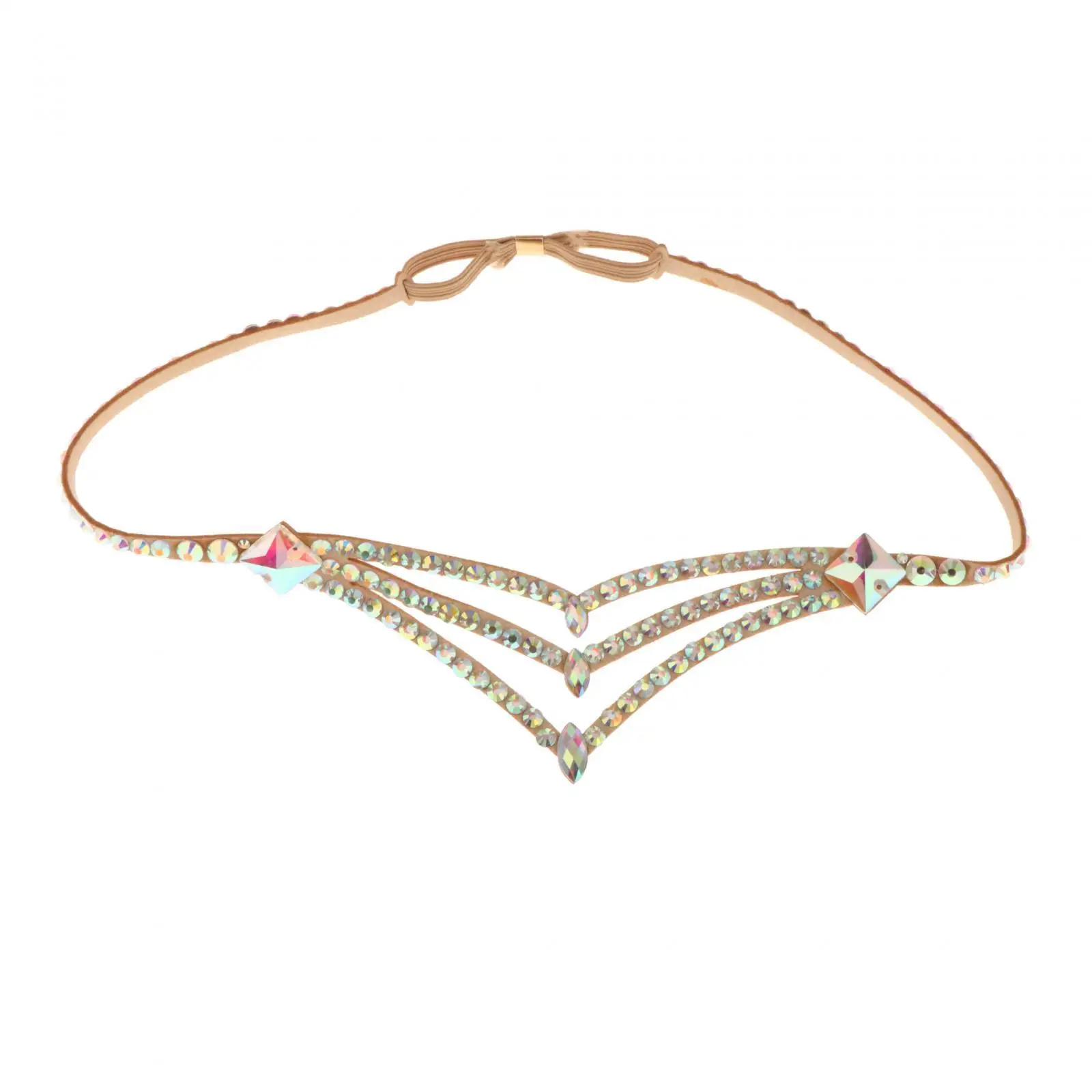 Tocados de danza del vientre, tocado frontal con diamantes de imitación para festivales, mujeres y niñas