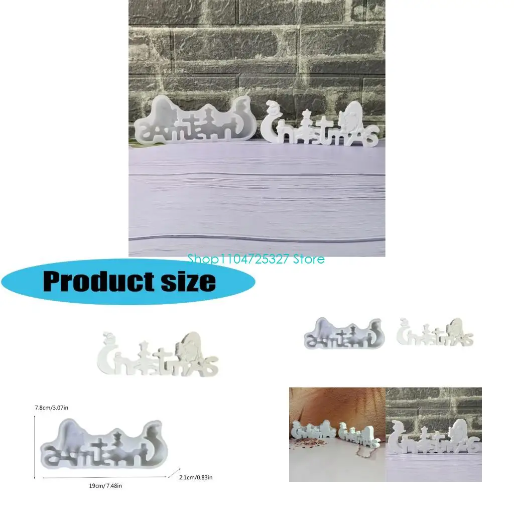 D8KF Festives Cement Silicone Mold DIY Christmas Decoration Ornament Craft Project