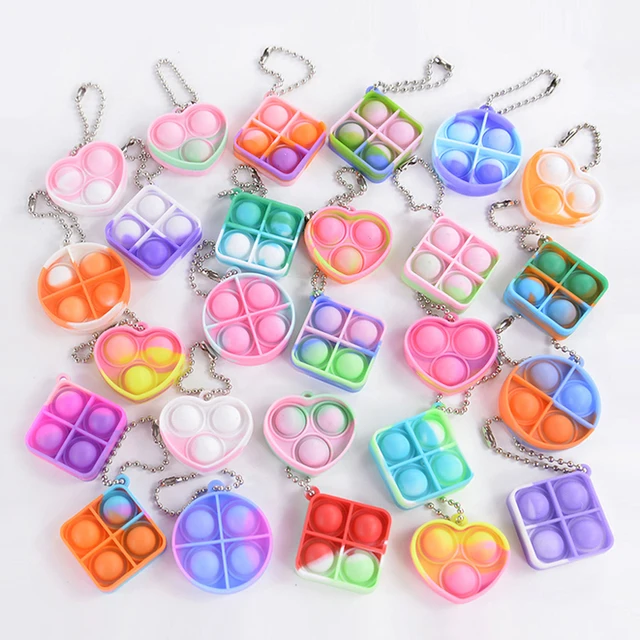 10/20 szt. Mini-Pop brelok dla malucha zabawki typu Fidget sensoryczne masowe nagrody w klasie dla dzieci upominki na przyjęcie urodzinowe prezent dla gości ślubne