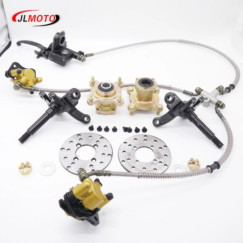 Fotografia 3: 1 Conjunto de 4 Eixos de Direção e Cubos de Roda com Freio a Disco de 108mm, Adequado para Peças de Bricolagem para ATV Elétrico, UTV, Carrinho de Golfe e Bicicleta