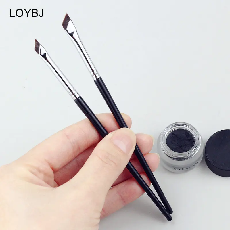 LOYBJ 1/2pcs Angled Eyebrow Brush Super Thin Eyeliner Makeup Brush Cosmetic Eyebrow Liner Cream Outline Flat Eye Details Brushes