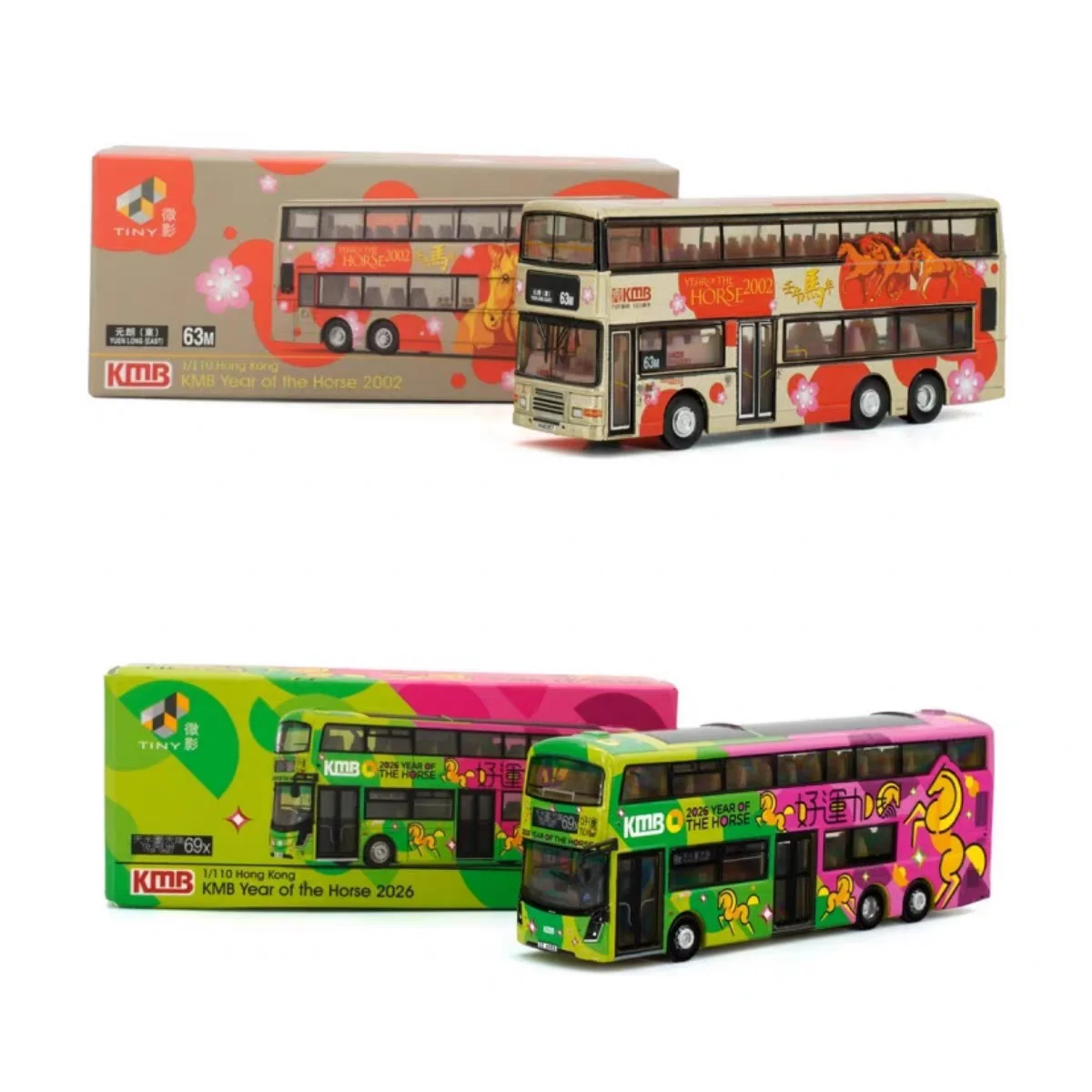 

Миниатюрная модель автобуса Tiny City 1/110 KMB Year of the Horse Hong Kong Bus, литая под давлением, коллекционная, лимитированная серия