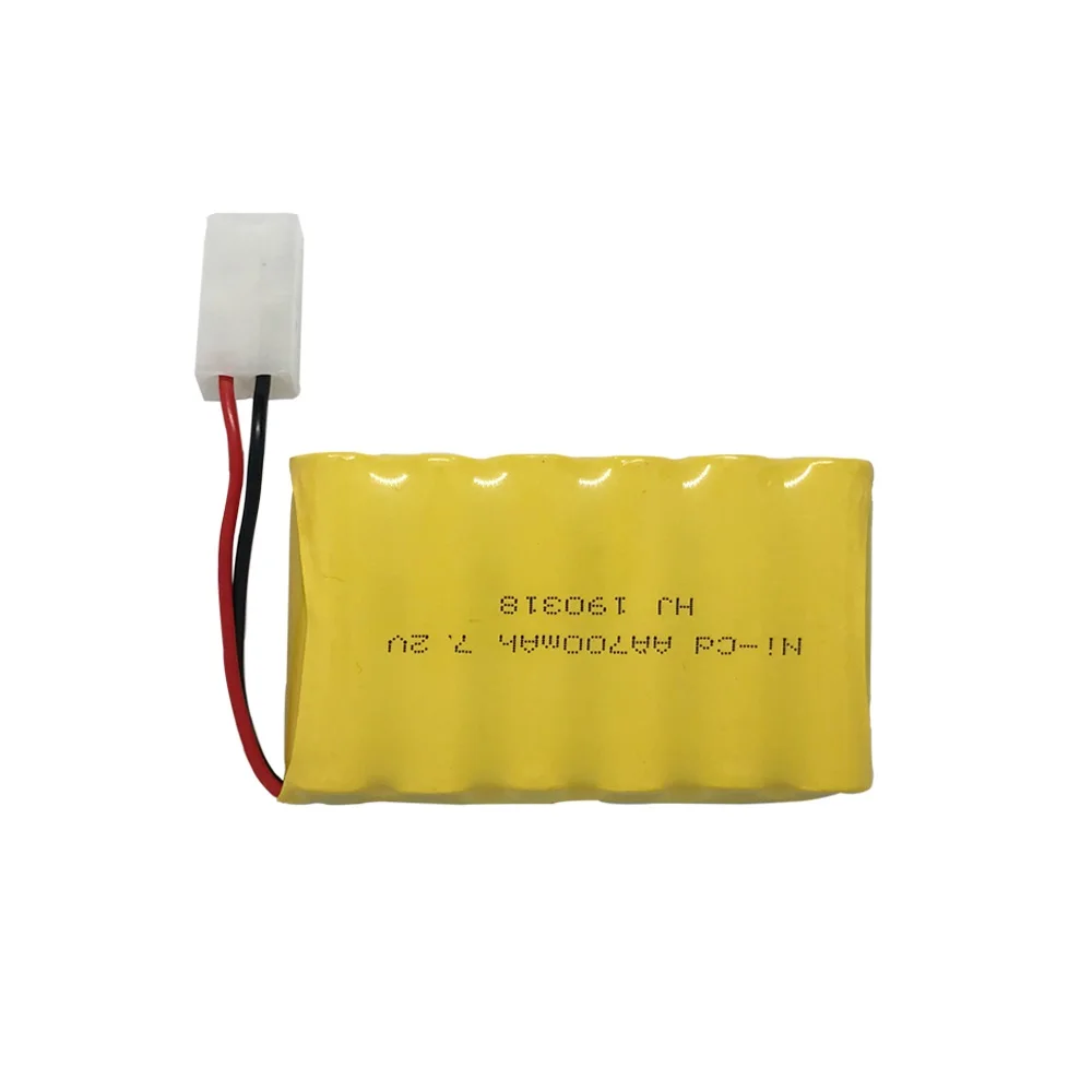 7.2V battery for RC boat model car electric toy tank 7.2V 700mah NI-CD AA battery nicd batteries pack  SM JST EL-2P L6.2-2P plug