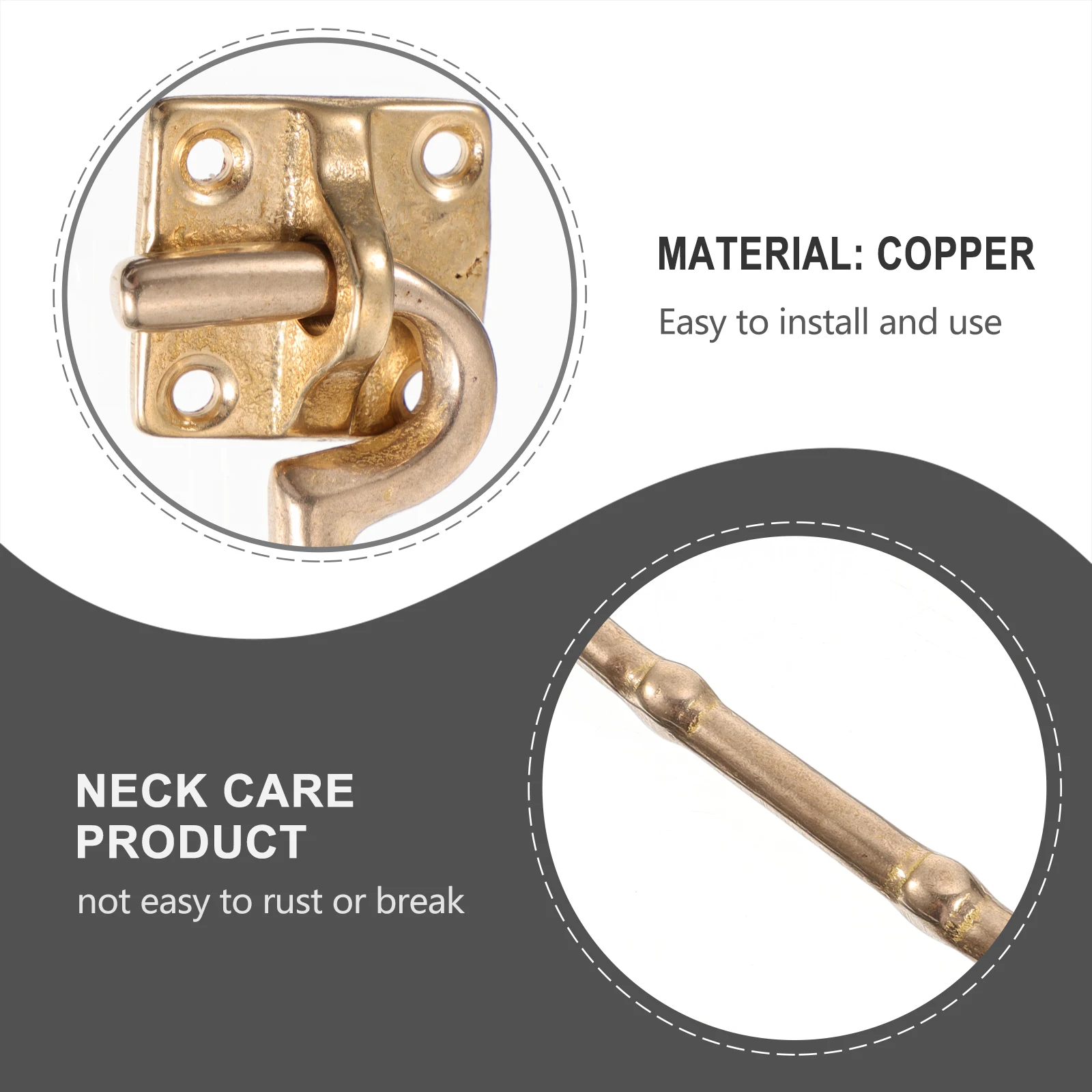 

1pc Copper Door Windproof Vintage Window Hasp Hook For Chinese Style Decoration Durable Pure Copper Cabin Lock Sliding Window