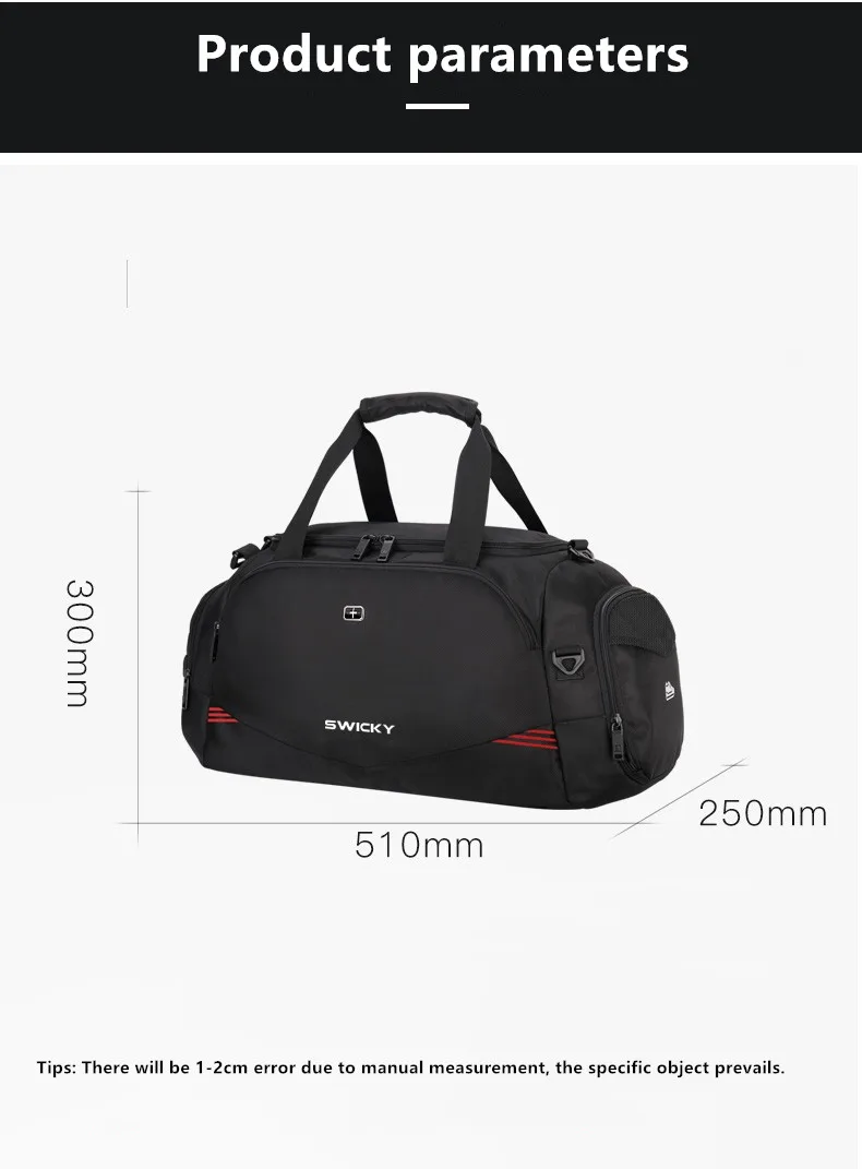 Travel bags Handbag duffel bag for men business trip travel short distance sports dry and wet separation fitness bag