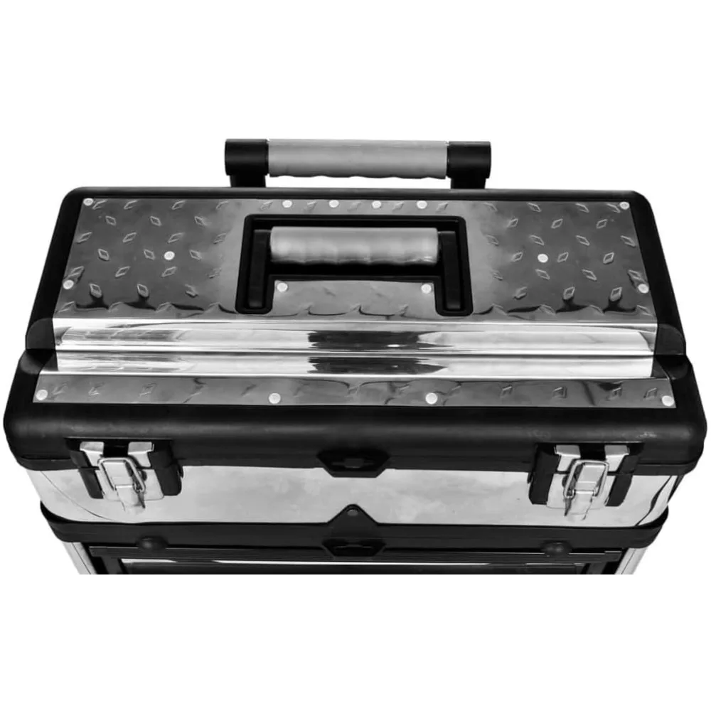 3-секционный портативный ящик для инструментов на колесиках из нержавеющей стали — регулируемый, мобильный и компактный ящик для хранения