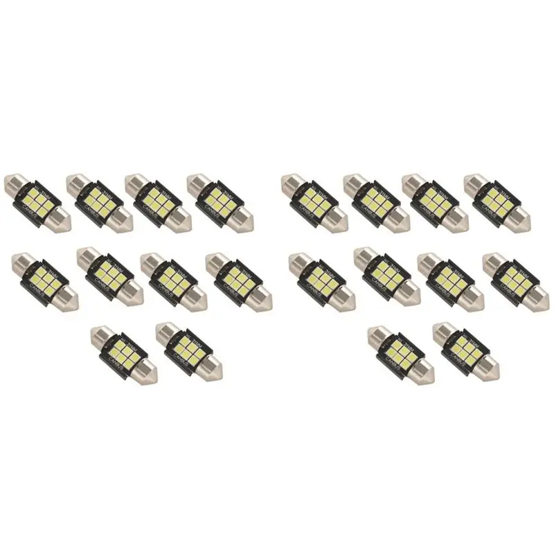 

M45K-20Pcs Led Bulbs For Interior Car Lights License Plate Dome Map Door Courtesy Festoon Xenon White Light