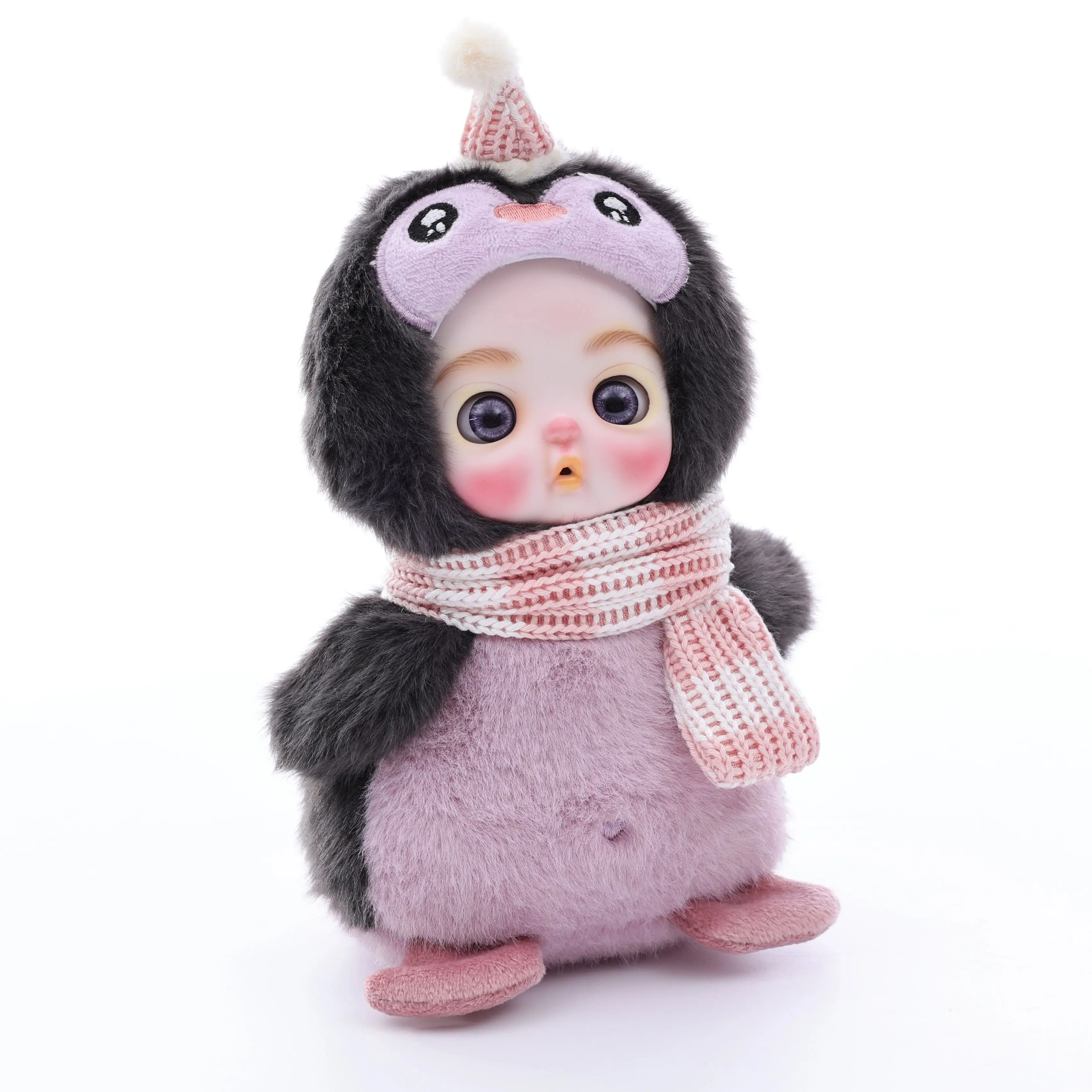 

Cloveray 6-inch Kawaii Porcelain Doll Super Cute Ceramic Face Plush Body Super Kawaii Plush Animal Ceramic Doll Kid Xmas Gift