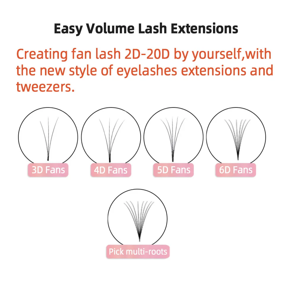 AGUUD C CC D DD Curl Rapid Volume Fans Lashes Self Fanning Lash Extensions Blooming Eyelashes 0.03 0.05 0.07mm Easy Fan Lashes