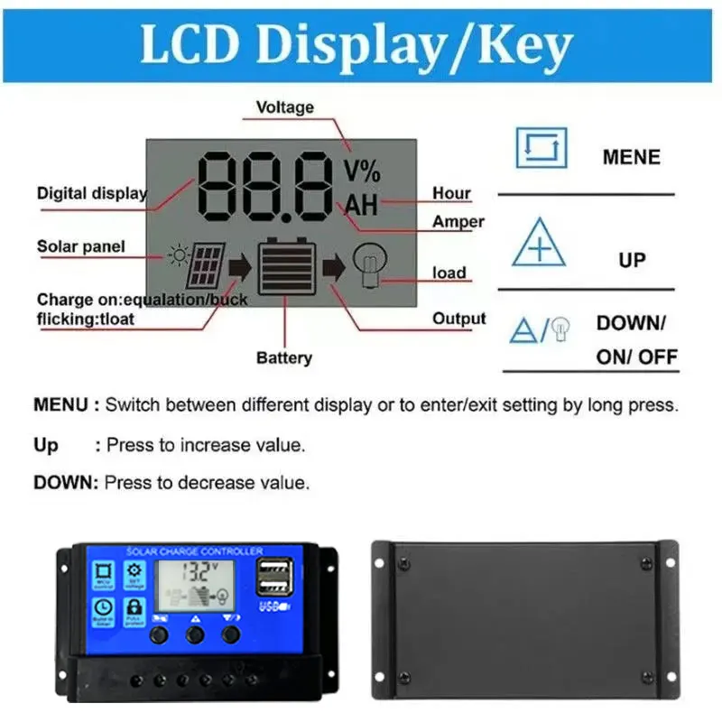 800W Solar Power System Kit Battery Charger Solar Panel 10-100A Charge Controller Complete Power Generation Home Camp Outdoor