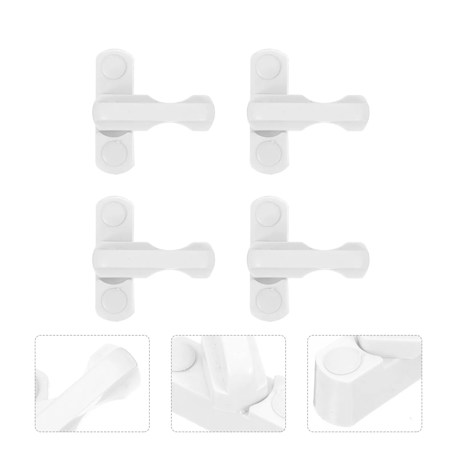 48pcs Home T-Shaped Window Lock Set Extra Security Jammer Lock Sash Blocker Hardware for Windows with Wear Plates And Screw Caps