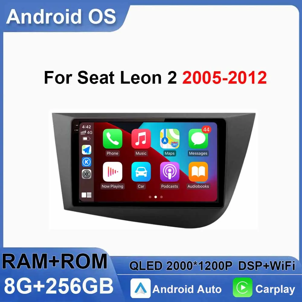 

9 inch LHD For Seat Leon 2 2005-2012 Car Multimedia Video Player GPS Navigation Audio Stereo Wireless Carplay BT WiFi DSP