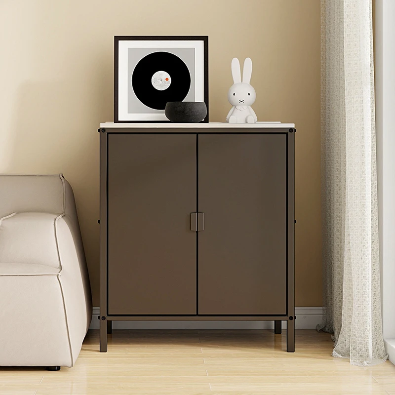 Matte Black & White Stainless Steel Double-Door Storage Cabinet for Outdoor Garden & Kitchen Use