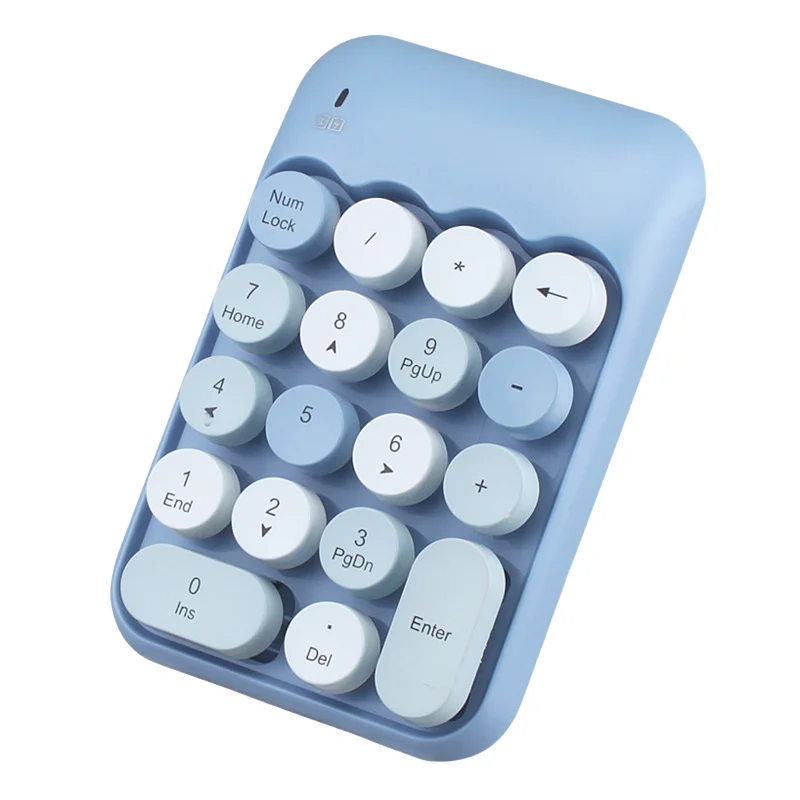 Wireless Mini Numeric Keyboard 18 Keys Round Portable Compact Long-Lasting Battery Life Plug Play Suitable Laptops Mobile Phones
