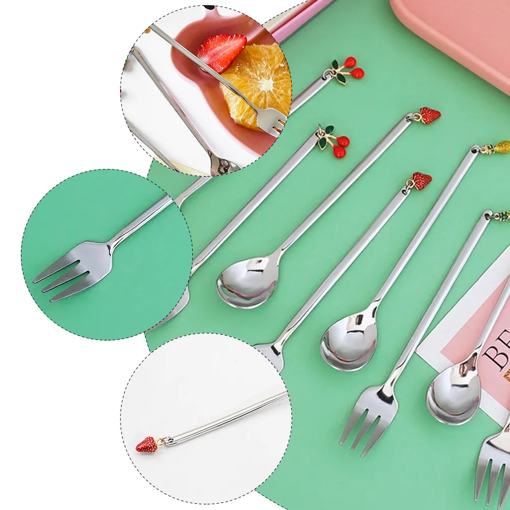 4Pcs Fruit Fork Set Stainless Steel Dessert Forks with Mirror Polish Fine Craftsmanship for Ice Cream Coffee Eating Tools