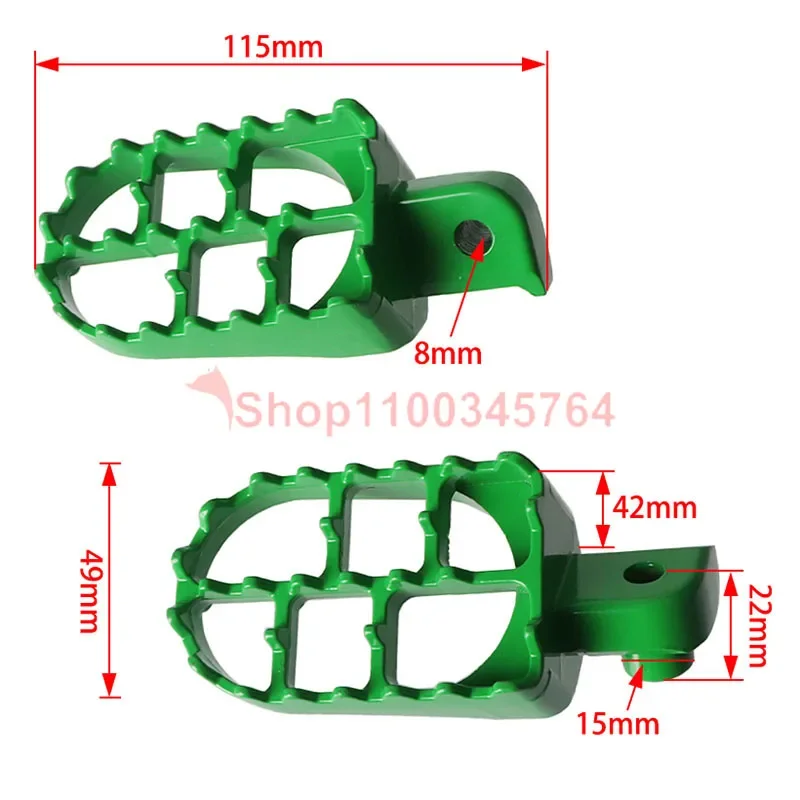 Dirt Bike Foot Pegs For Pit Dirt Motor Bike Motorcycle PW50 PW80 TW200 XR50R CRF50 CRF70 CRF80 CRF100F Aluminium Footpegs Pedals