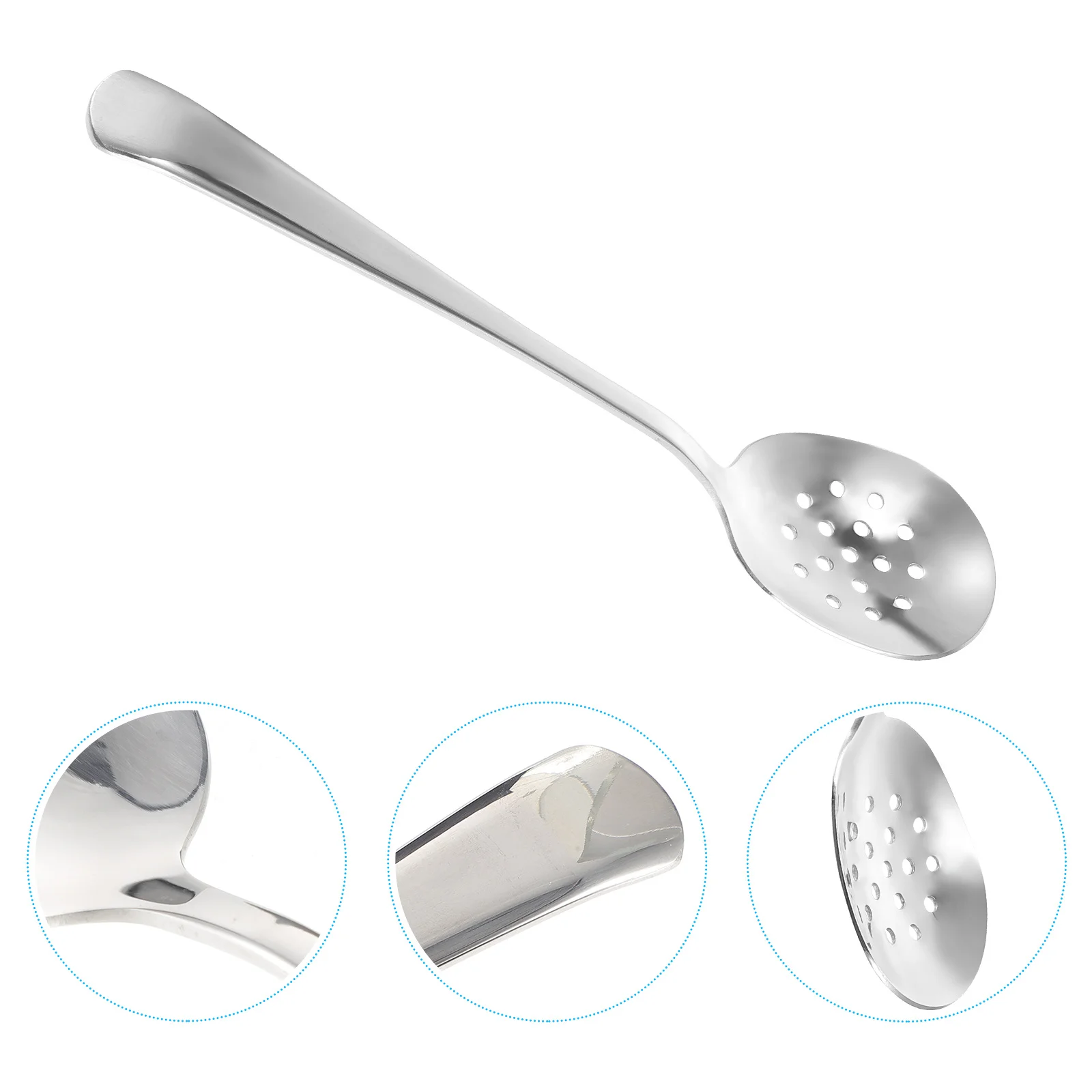 

1Pcs Stainless Steel Hollow Colander Spoon 20.9x5x1.5cm Food Draining Spoon Salad Soup Serving Kitchen Utensil