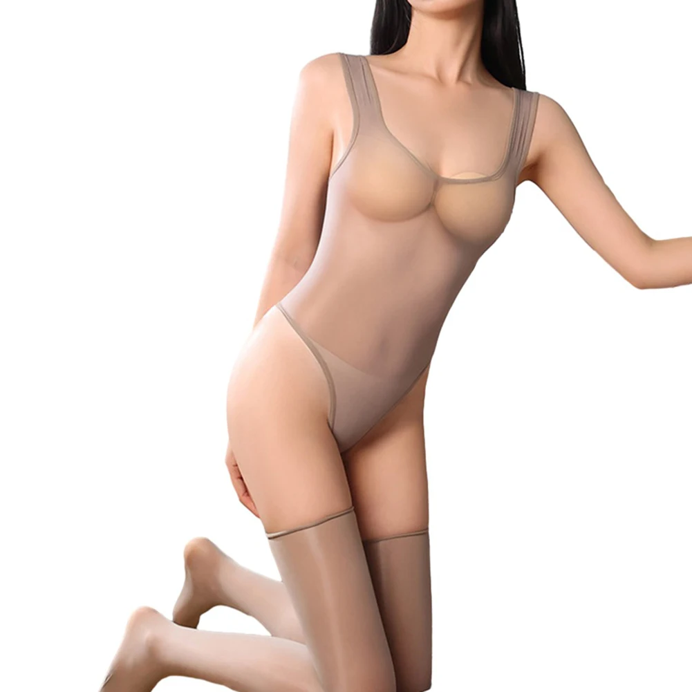 Clubwear Bodysuit Beach Club 풀 하이 컷 하이 스트레치 경량 란제리 빠른 건조 시스루 부드럽고 편안함