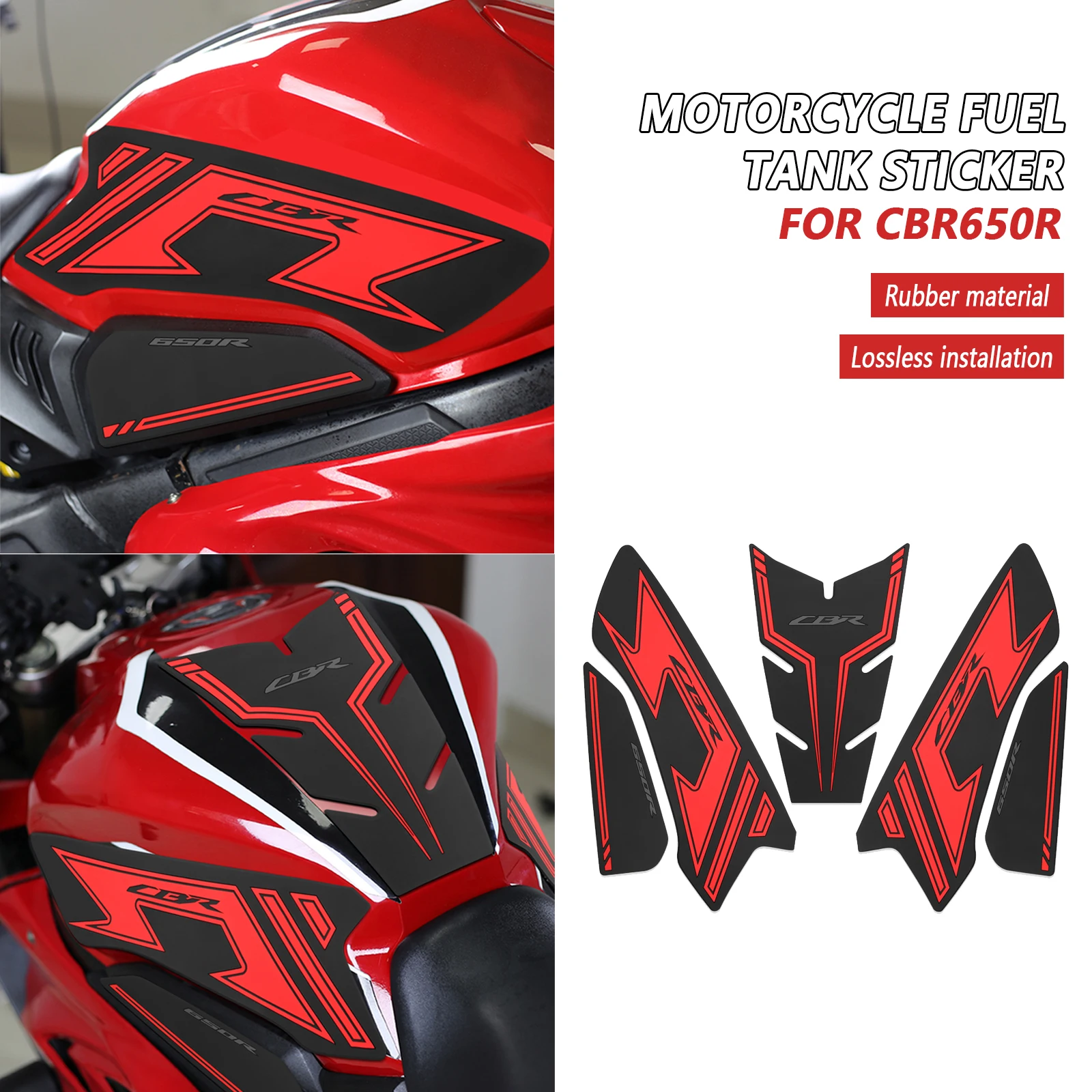 

Для Honda CBR650R 2025 CBR 650R 2019-2024 наклейки на мотоцикл резиновая накладка на масляный бак протектор боковые нескользящие защитные наклейки