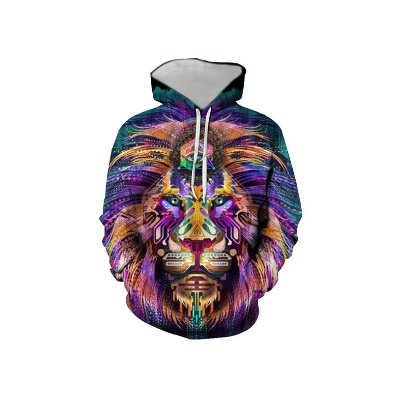 

2024 AUTUMN WINTER 5XL 3D DIGITAL PRINT ANIMAL HOODIE FASHION LION PLUS SIZE SPORTSWEAR MEN'S STREET HOODIE LONG SLEEVE HOODIE