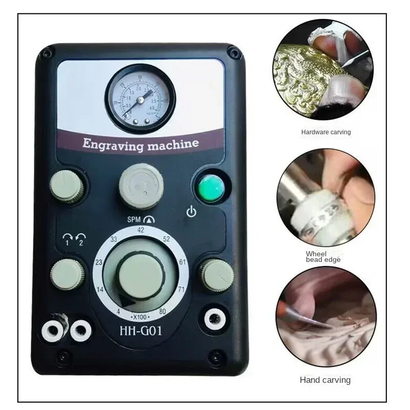 

Double Head Pneumatic Engraving Machine 800 Strokes per Minute Jewelry Metal Engraving Tool 60Hz Frequency