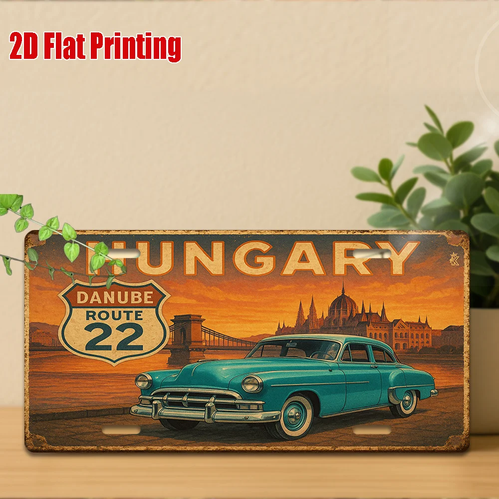 2D Flat 1pc, Vintage Metal Sign, for Decorative Purposes Only, Outdoor Plaque & Wall Decor  Hungarian Aluminum Sign