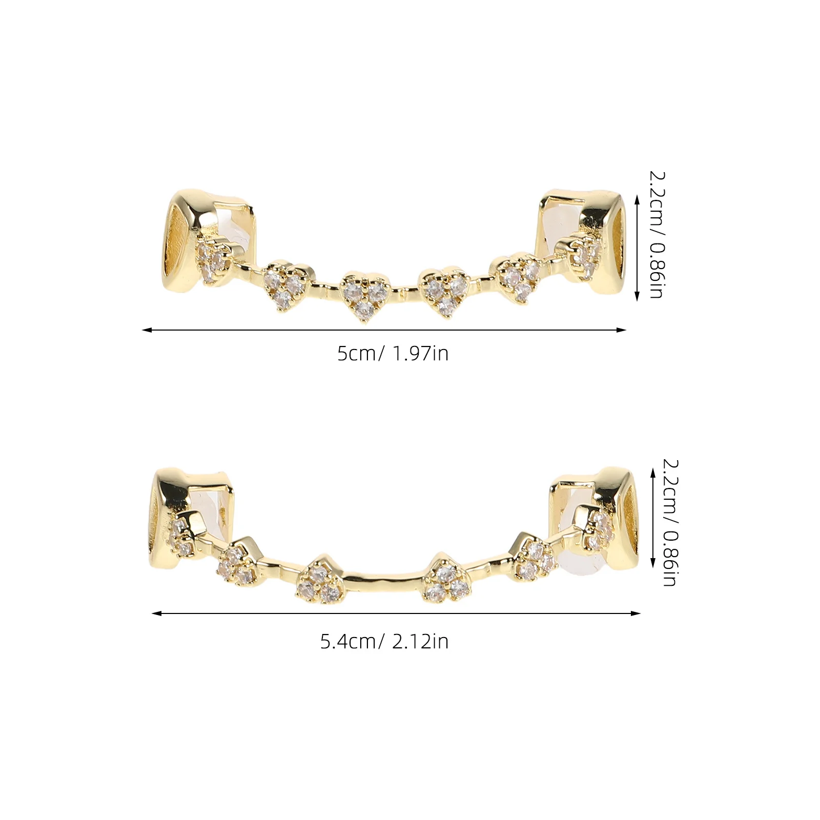 1Set Rhinestone Gold Plated Grill Teeth Fashion Hip Hop Mouth Accessory Party Costume Men Women Trendy Grill Teeth