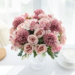 1PC Artificial Plastic Rose Flowers Centerpieces Fake Plants Wedding Room Home Party  Gifts Handheld Arrangement Valentine's Day