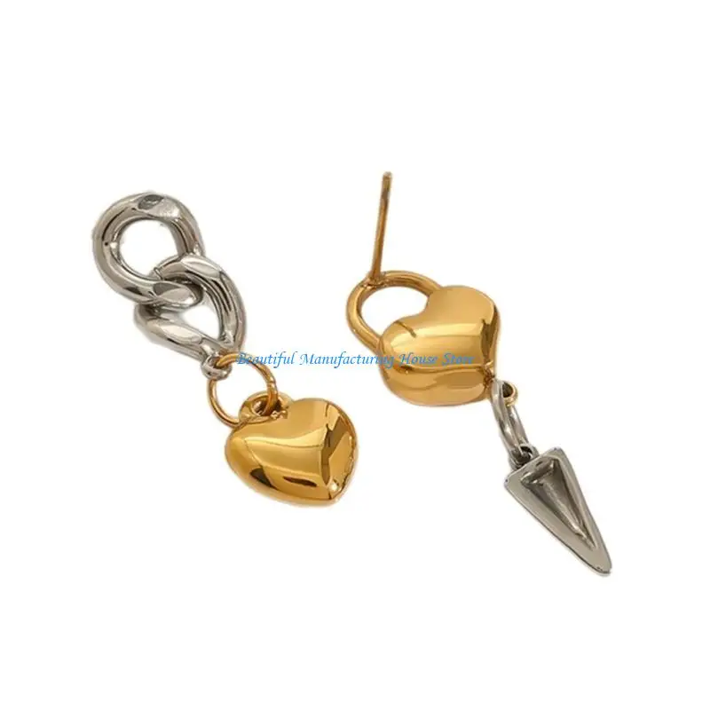 

E56A Lightweight Alloy Heart Cone Earrings With Modern for Fashion Individuals