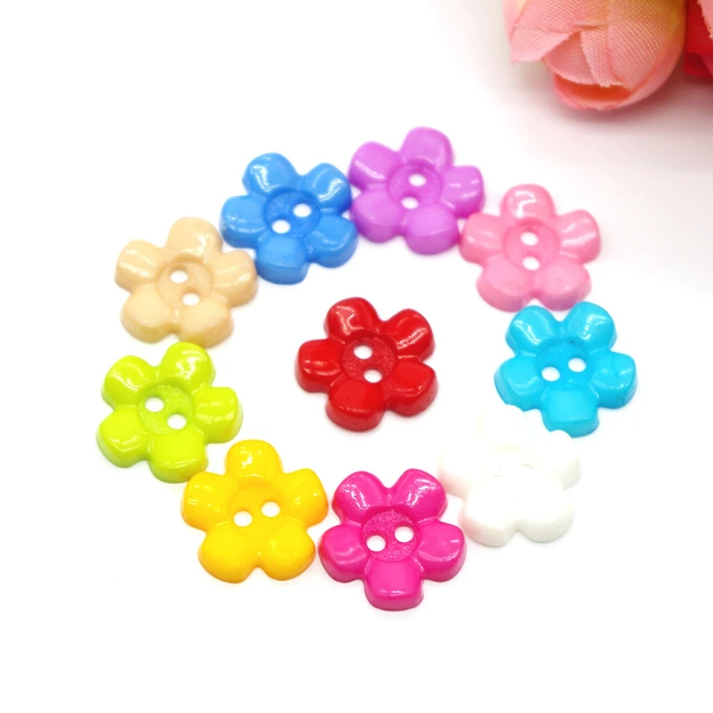 15mm Plastic Buttons Scrapbook Flower 2-Holes sewing accessories diy sewing supplies buttons for clothing buttons for crafts